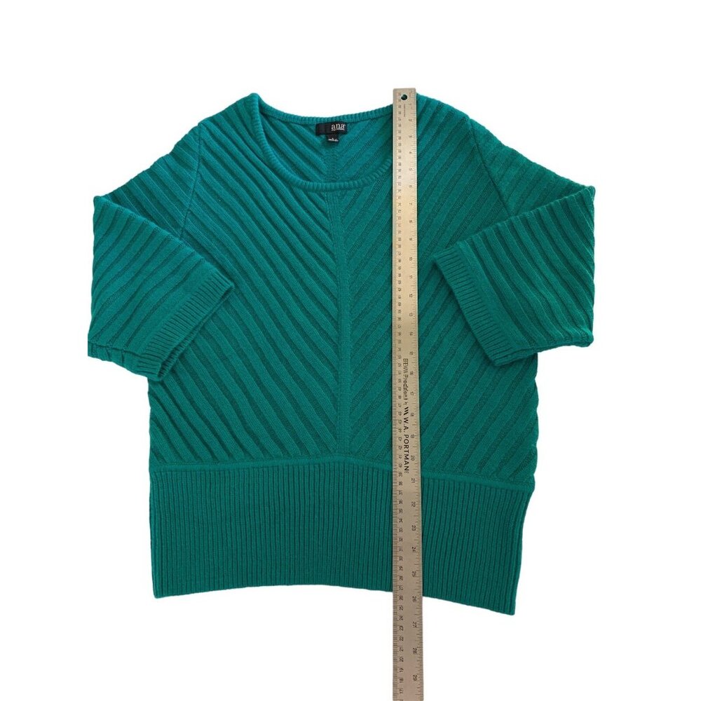 Ana A New Approach Womens Ribbed Knit Sweater Teal Size Large - Picture 8 of 11